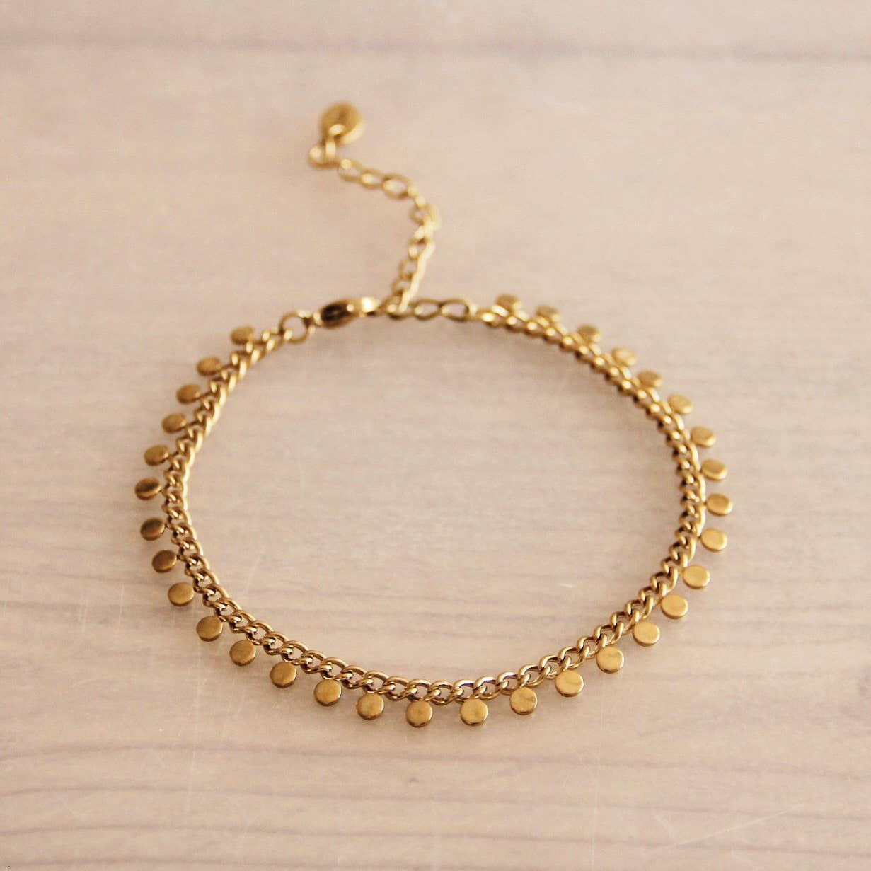 Coin Chain Gold Bracelet