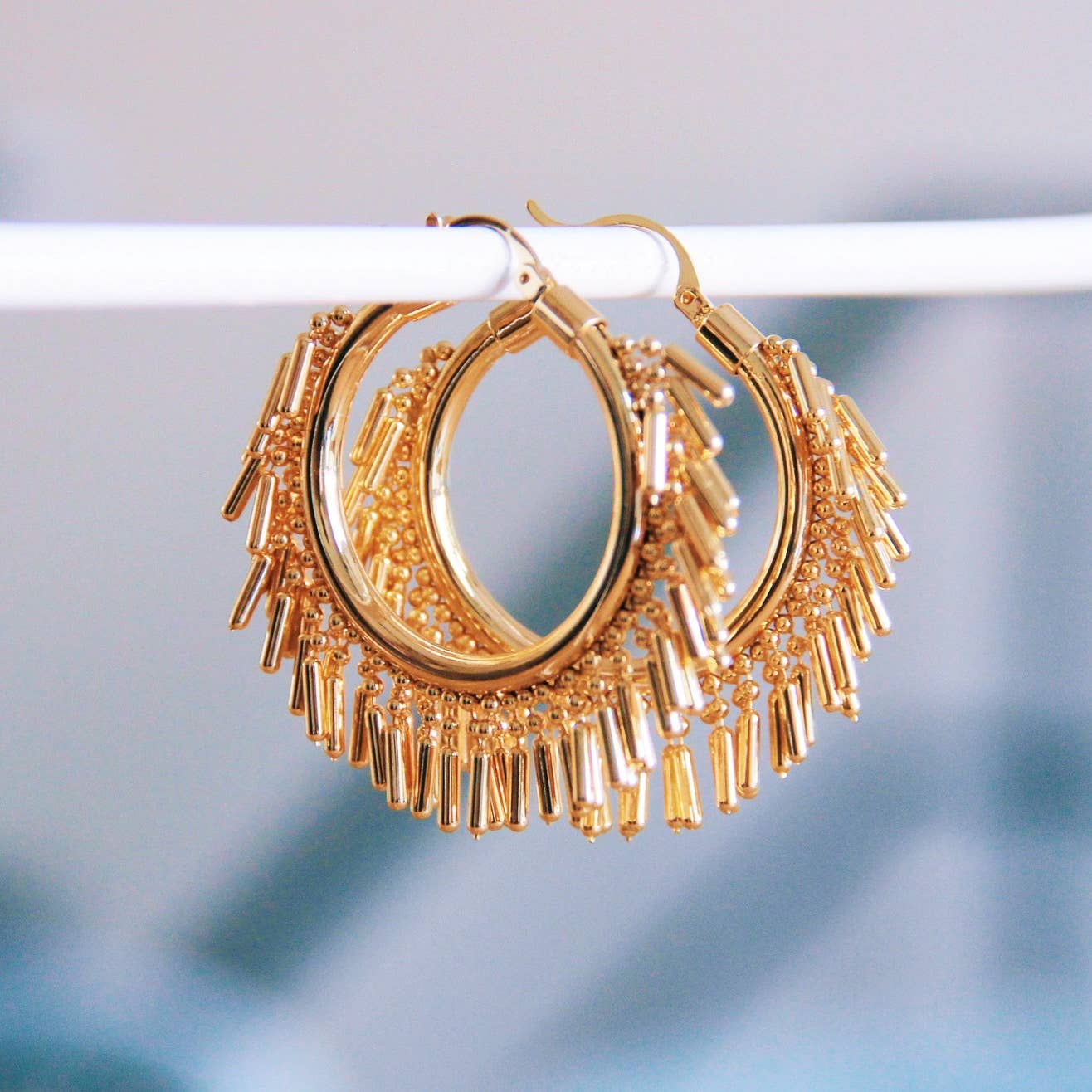 Ball Chain Hoop Earrings
