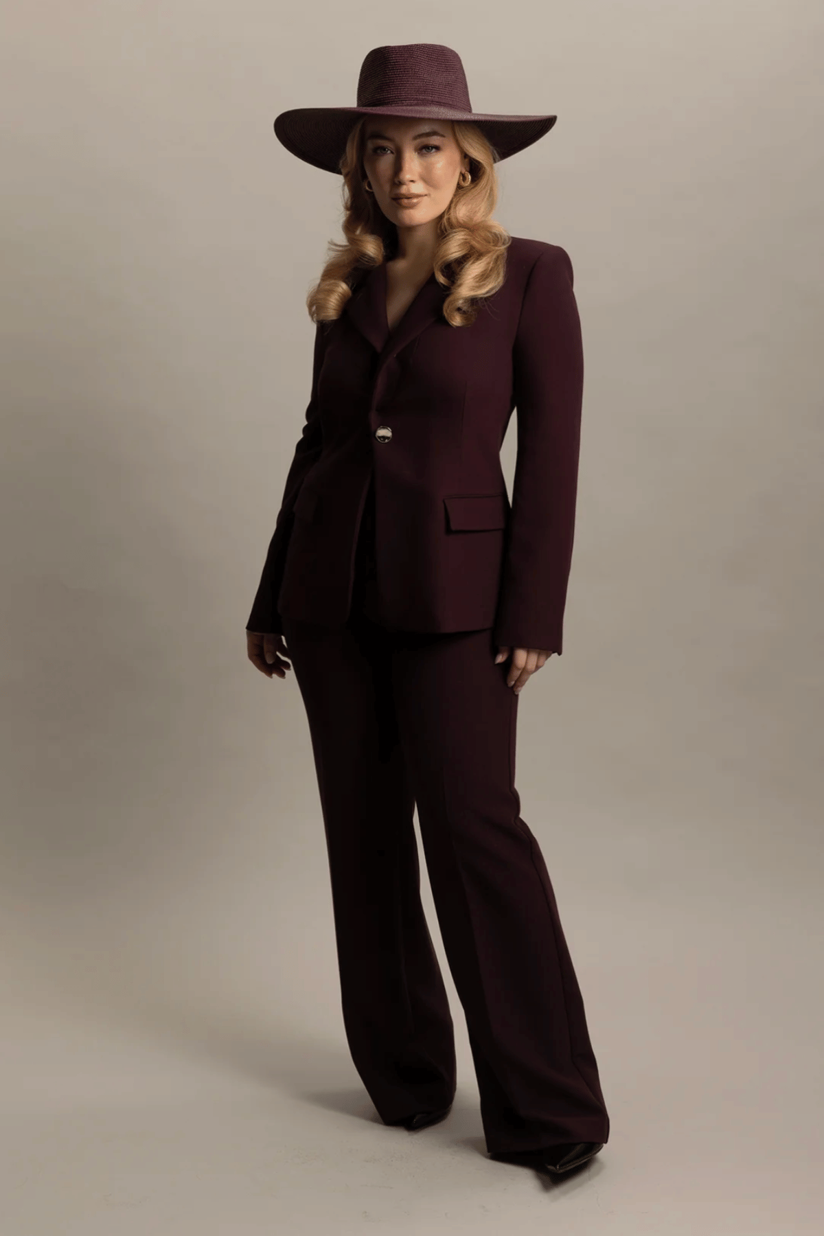 Aria Fedora in Burgundy Red