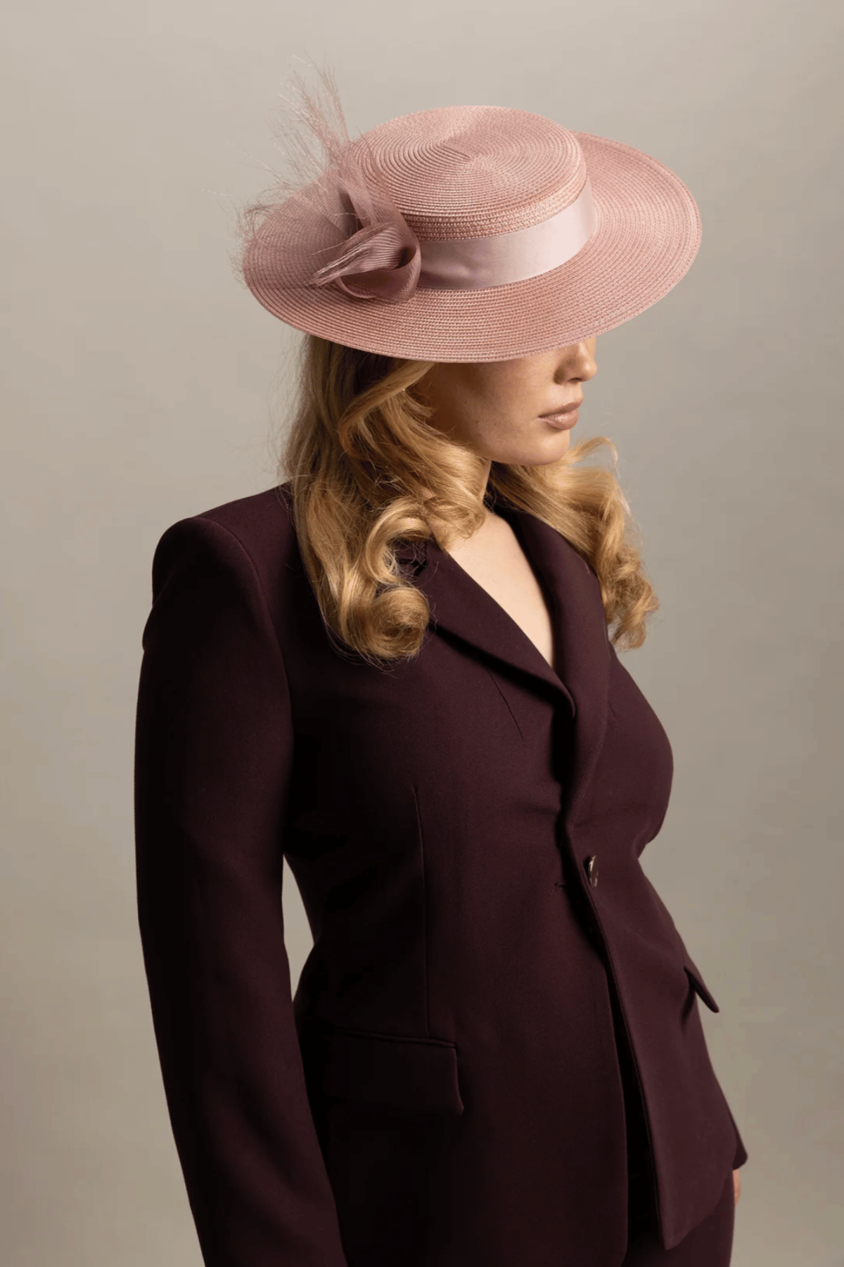 Nala Racewear Boater in Blush Pink