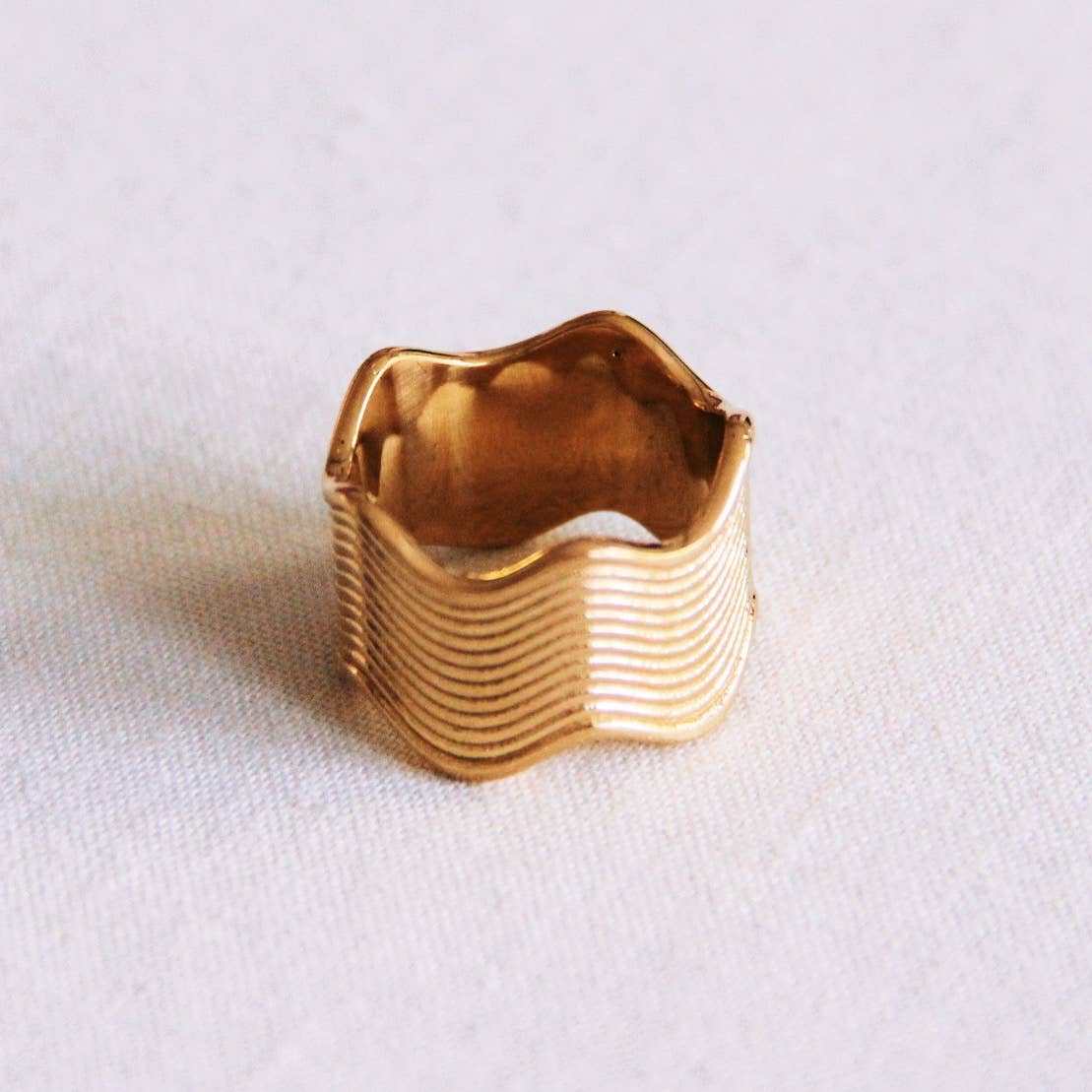 Wave Stack Gold Ring