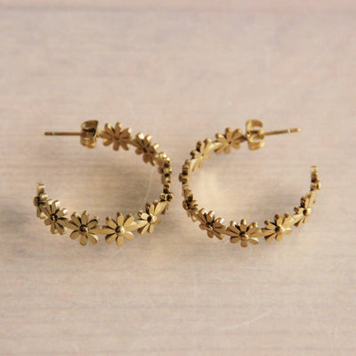 Flower Hoop Earring