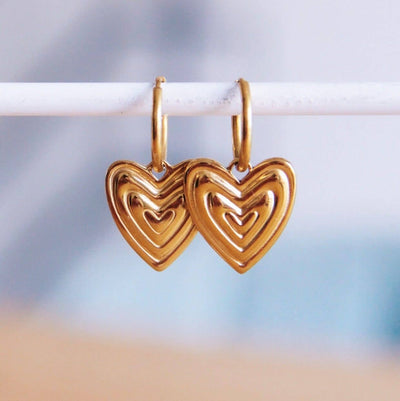Swirl Heart Charm Earrings