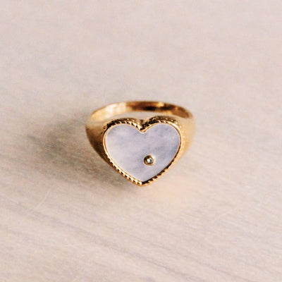 Heart Mother of Pearl Ring