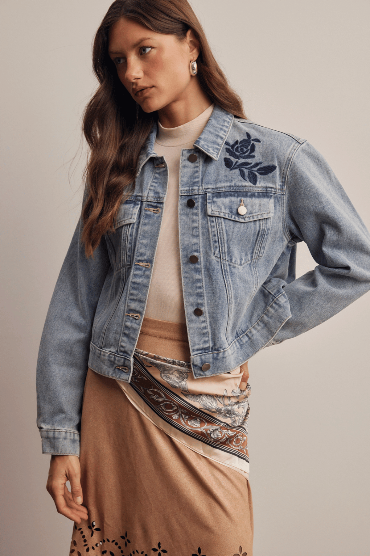Delilah Floral Denim Jacket