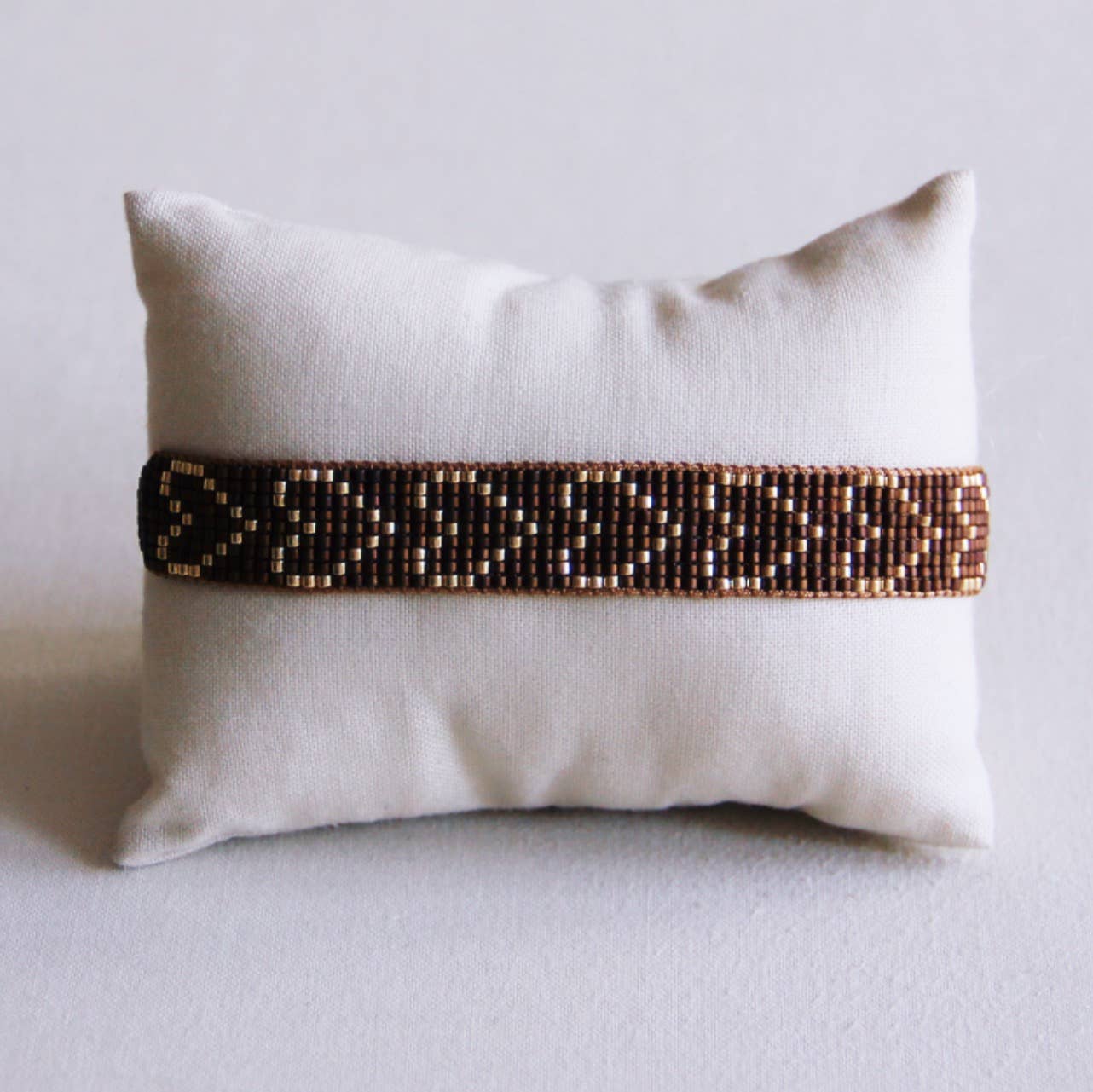 Heart Woven Bracelet Chocolate Gold