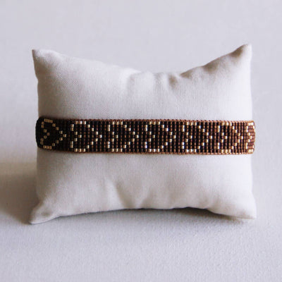 Heart Woven Bracelet Chocolate Gold