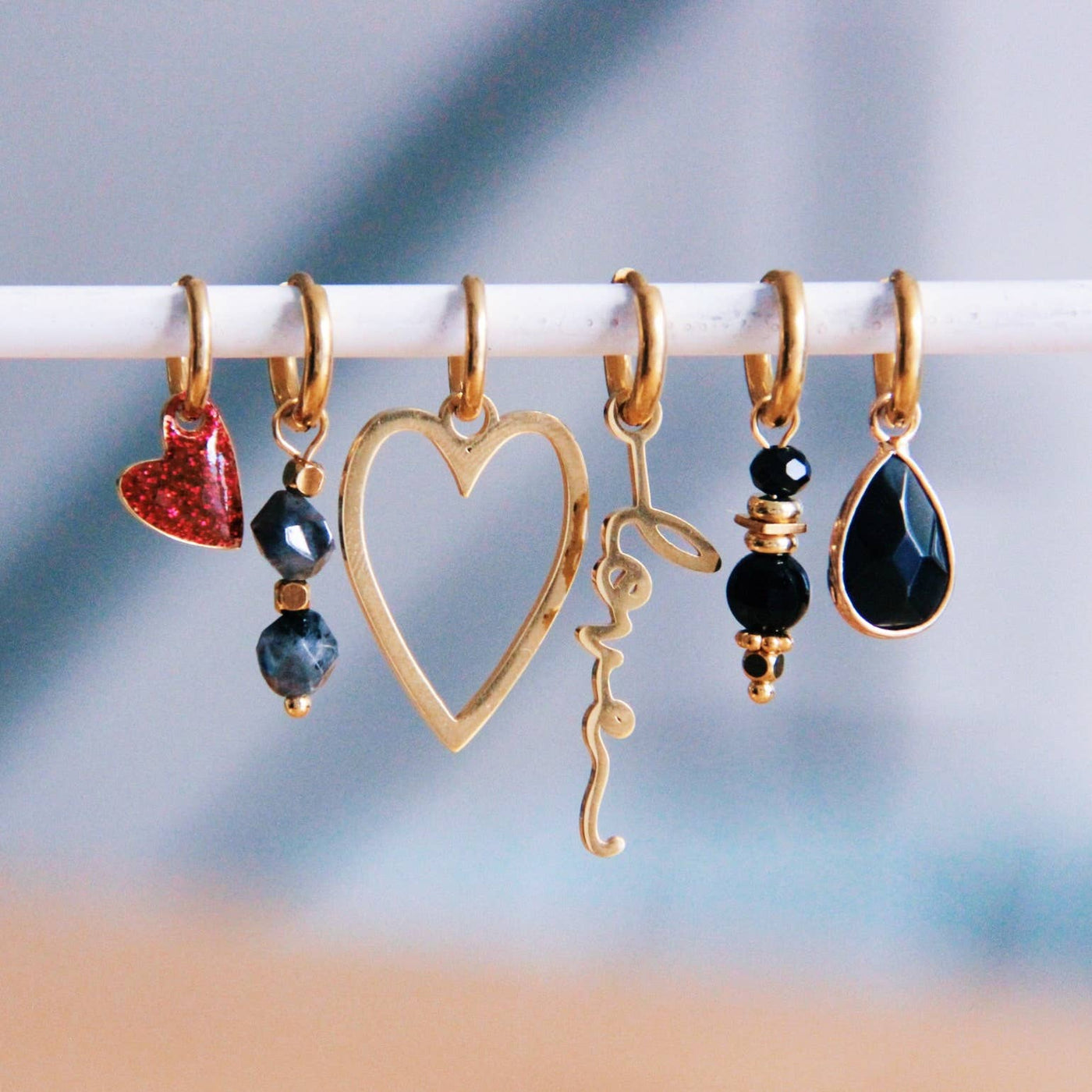 Gold LOVE Hoop Earrings