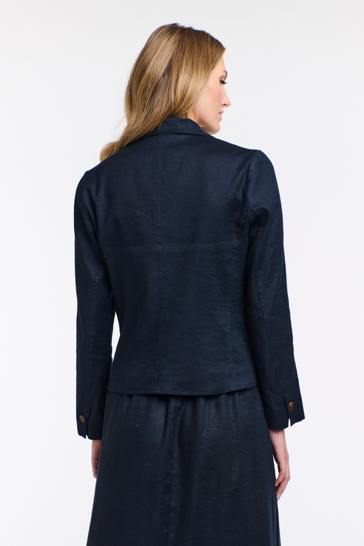 Maison Linen Blazer Midnight Blue
