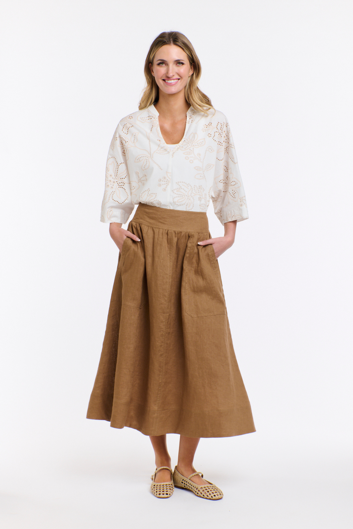 Marion Linen Skirt Toffee