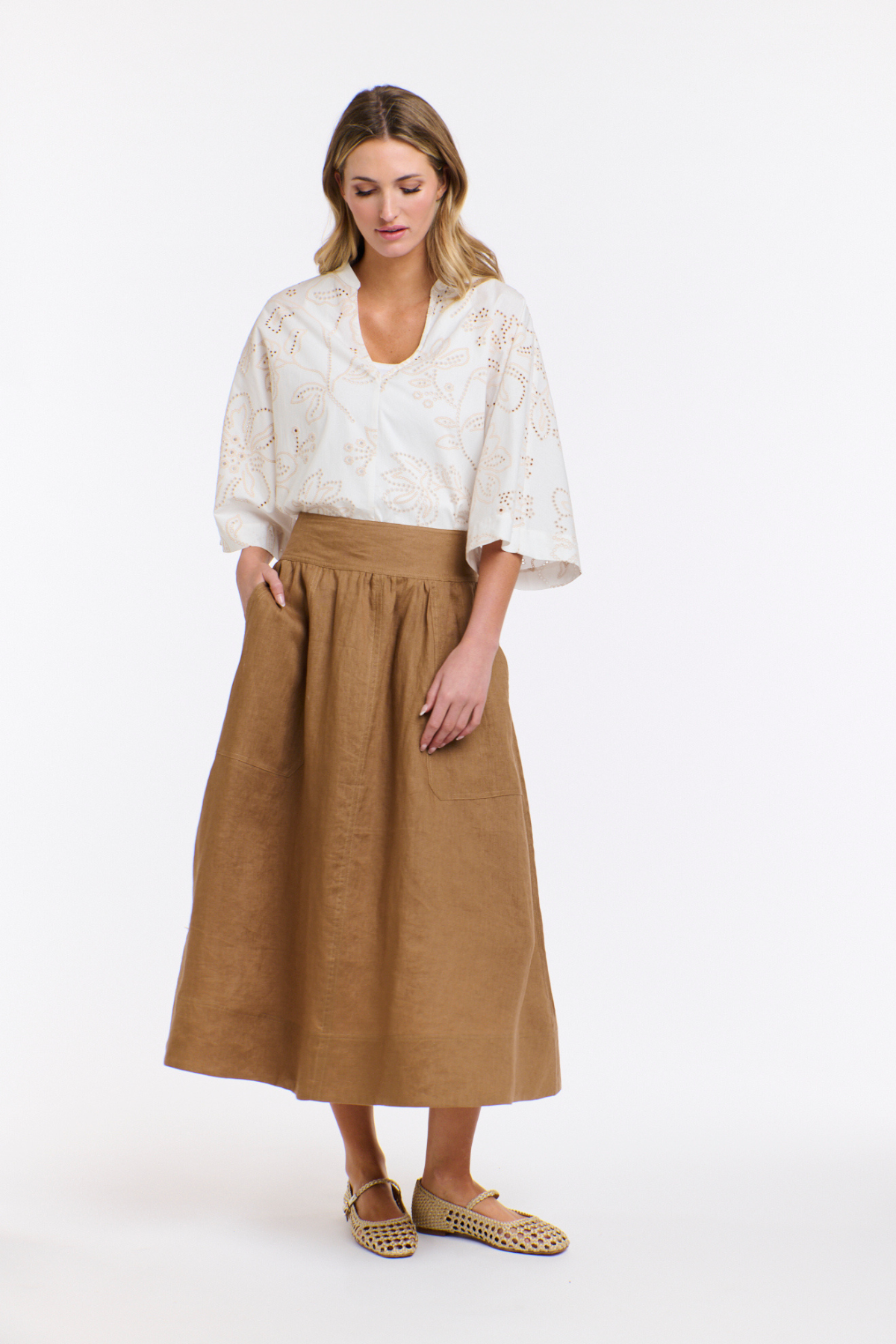 Marion Linen Skirt Toffee