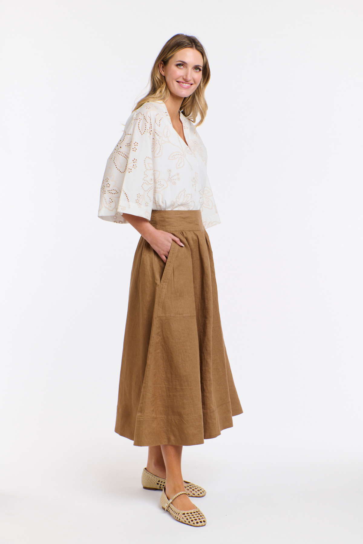 Marion Linen Skirt Toffee