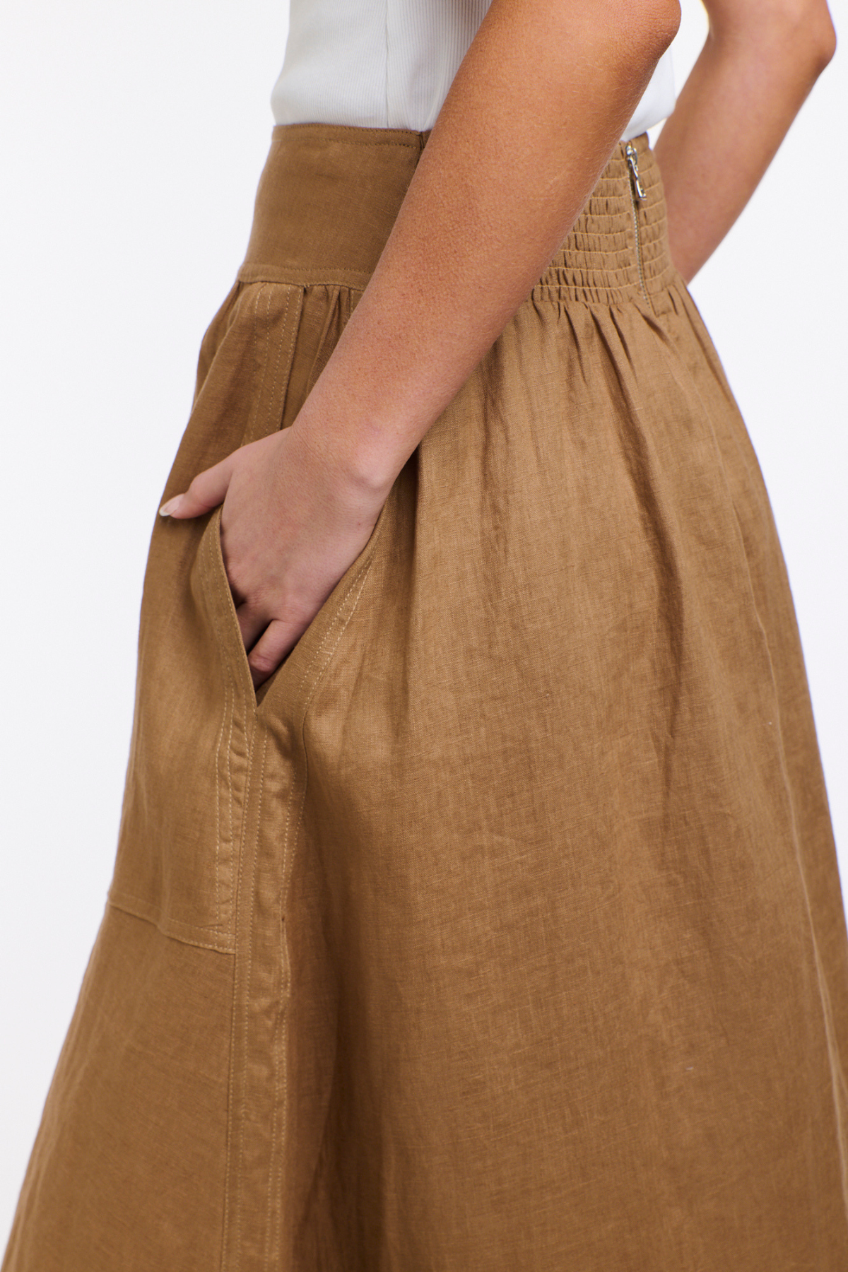 Marion Linen Skirt Toffee
