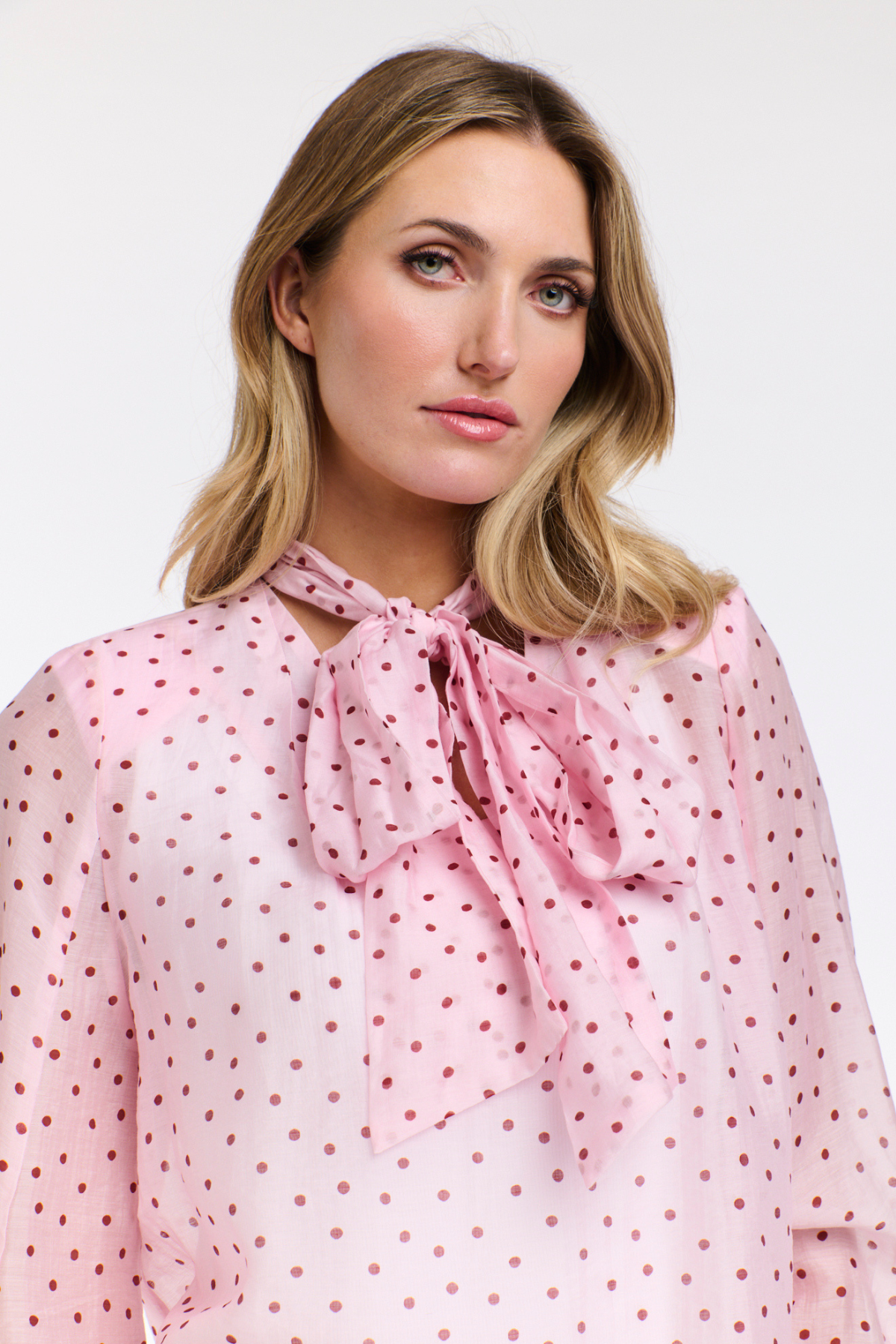 Milla Pussy Bow Blouse Blush