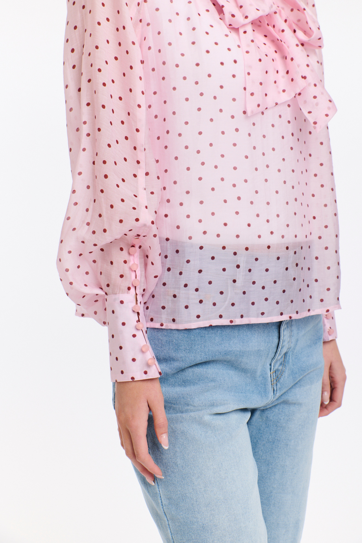 Milla Pussy Bow Blouse Blush
