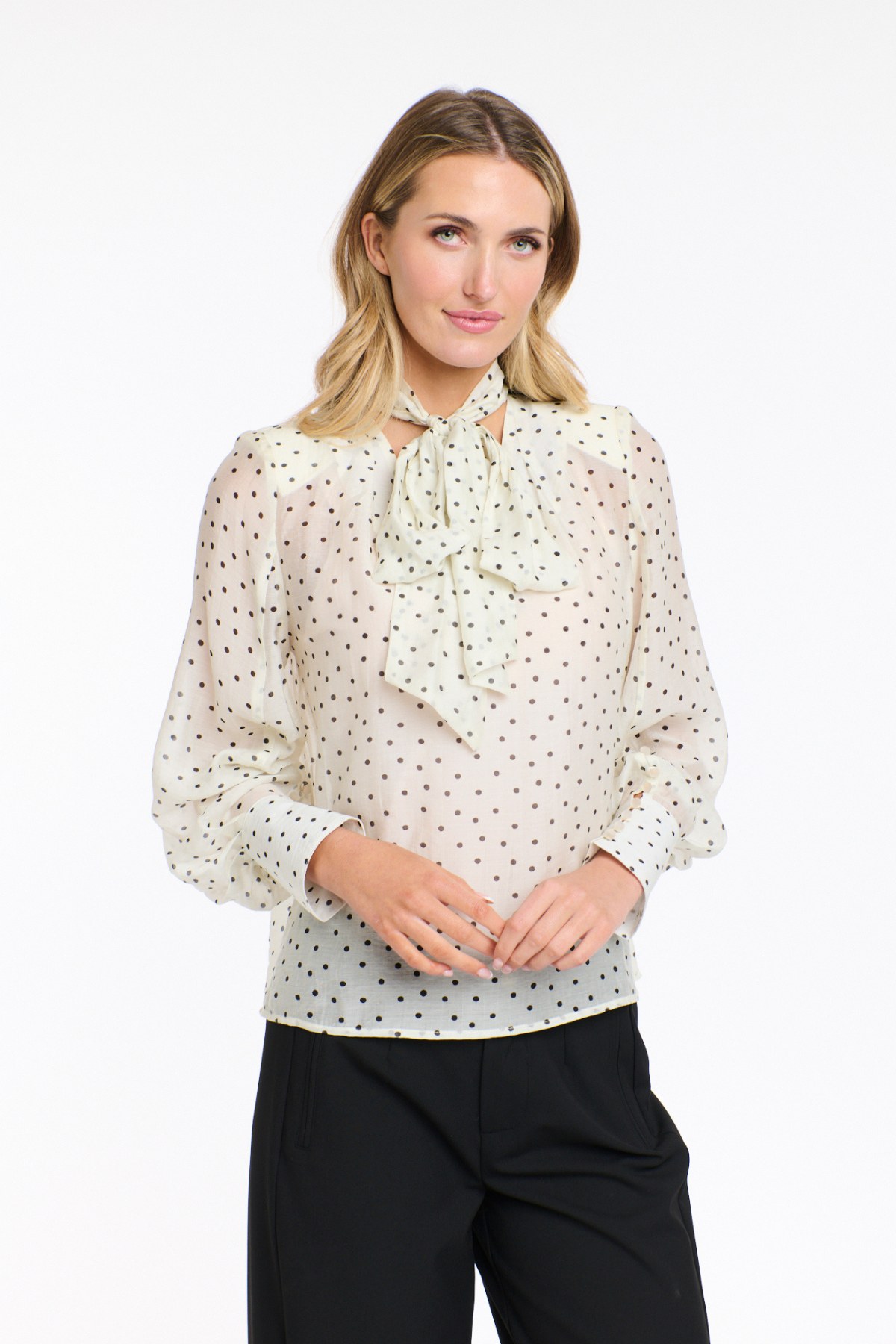 Milla Pussy Bow Blouse Cream