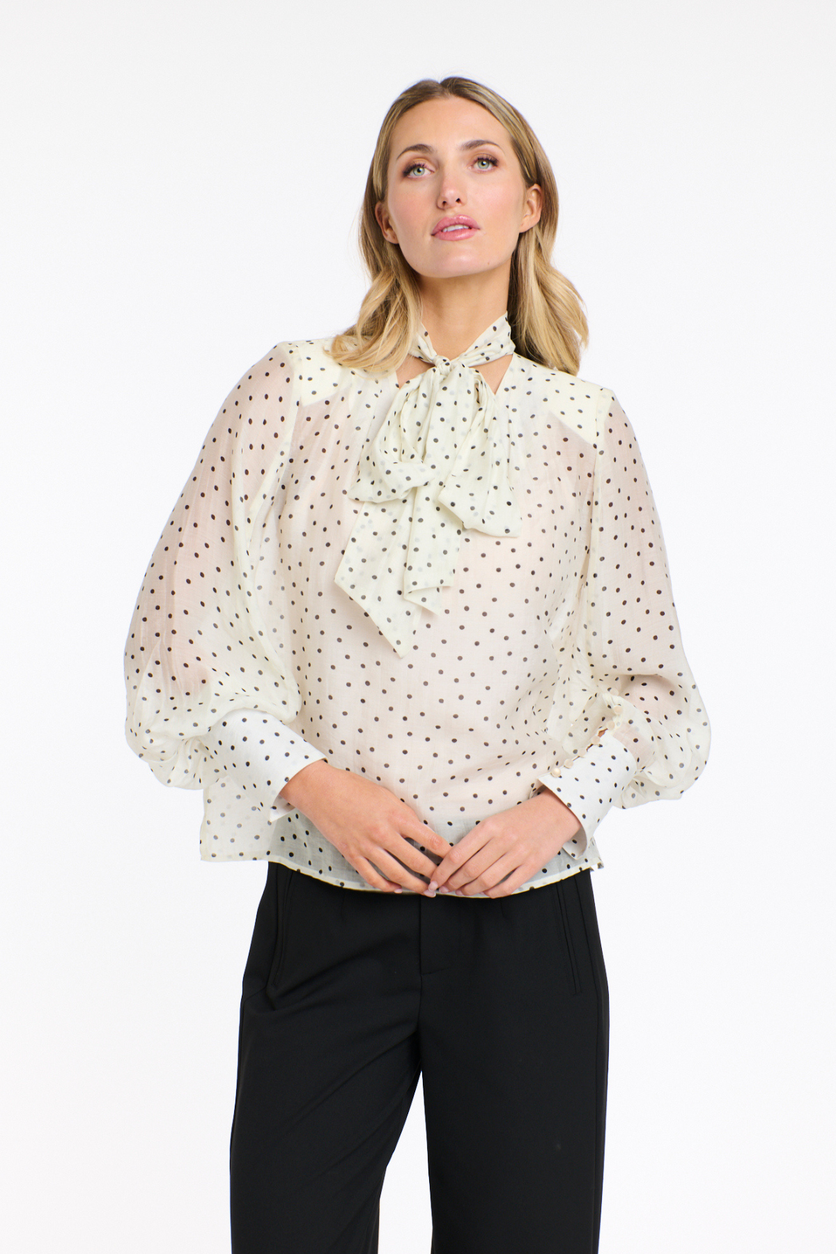 Milla Pussy Bow Blouse Cream