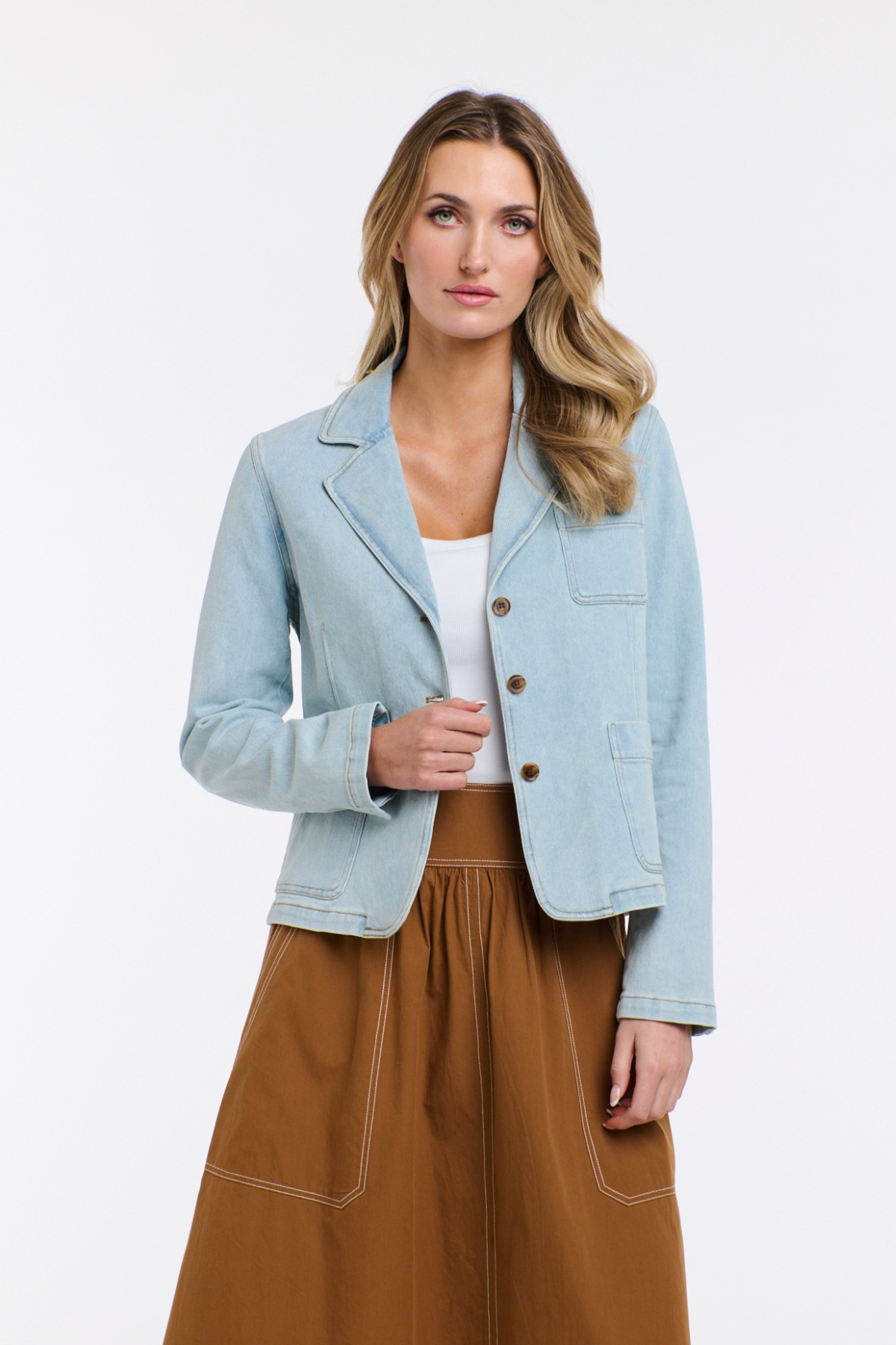 Quinn Light Wash Denim Blazer