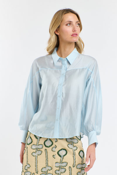 Annabel Tencel Blouse Provence Blue