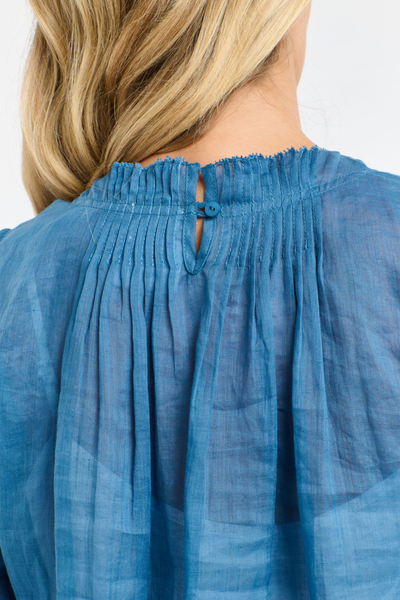 Ariel Pintuck Blouse Denim