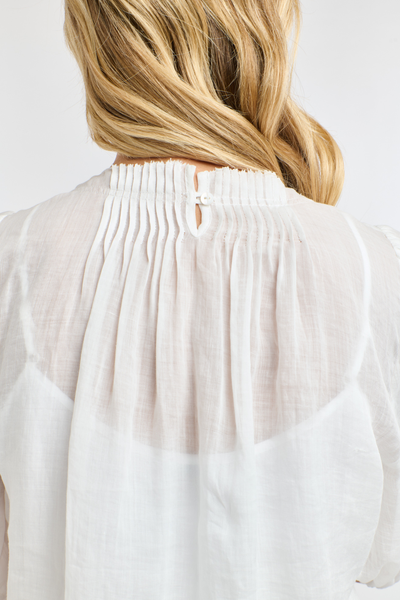 Ariel Pintuck Blouse White