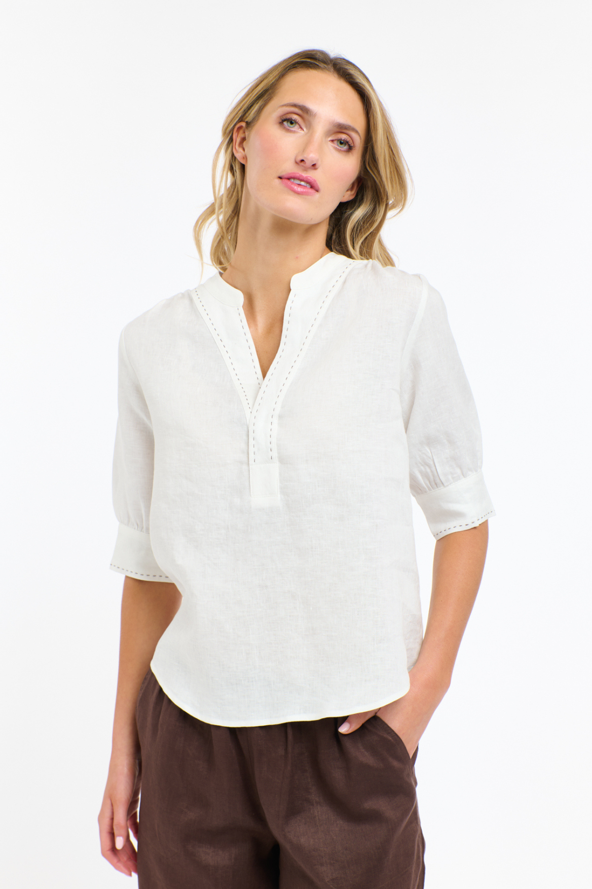 Bradley Linen Stitch Top