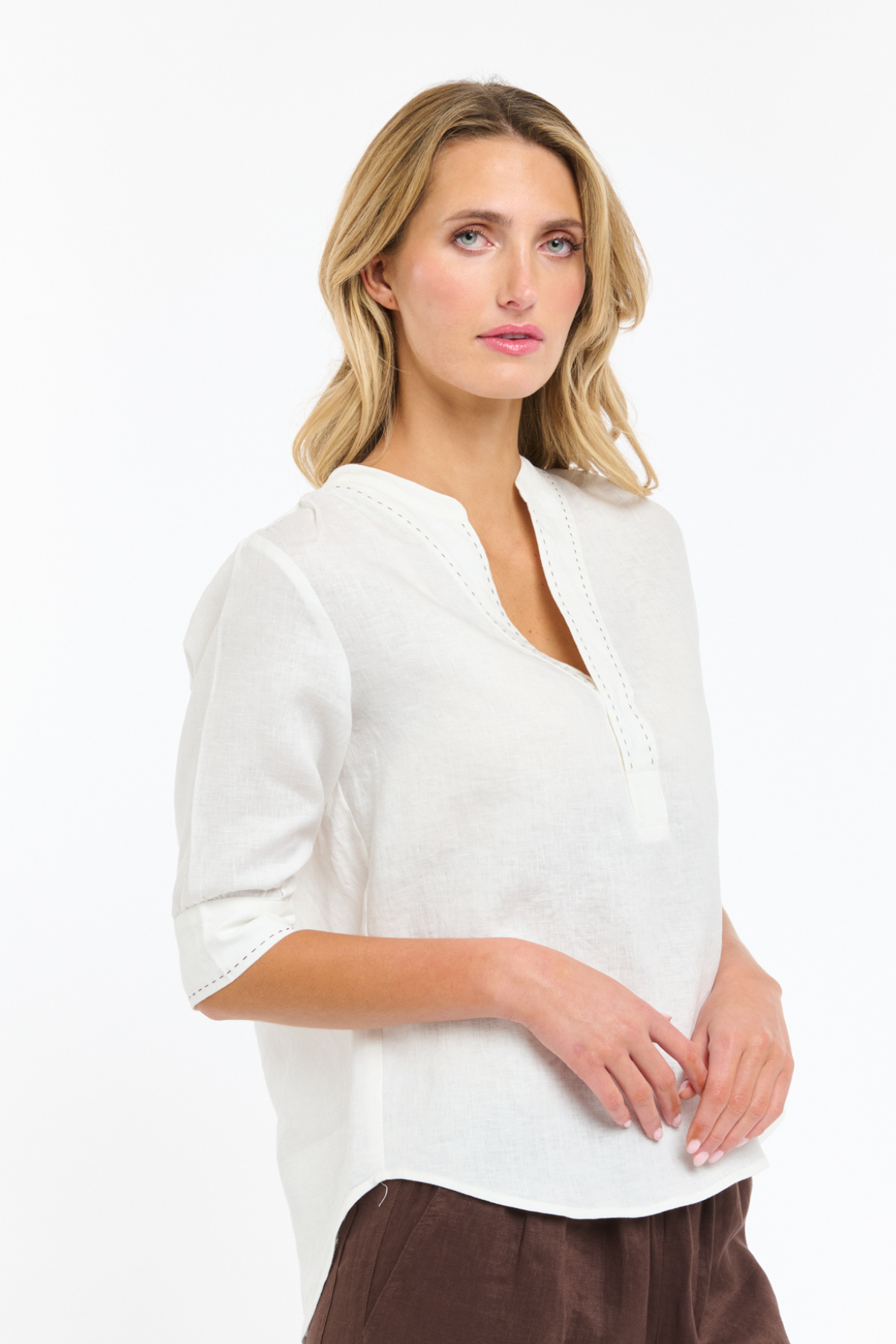 Bradley Linen Stitch Top