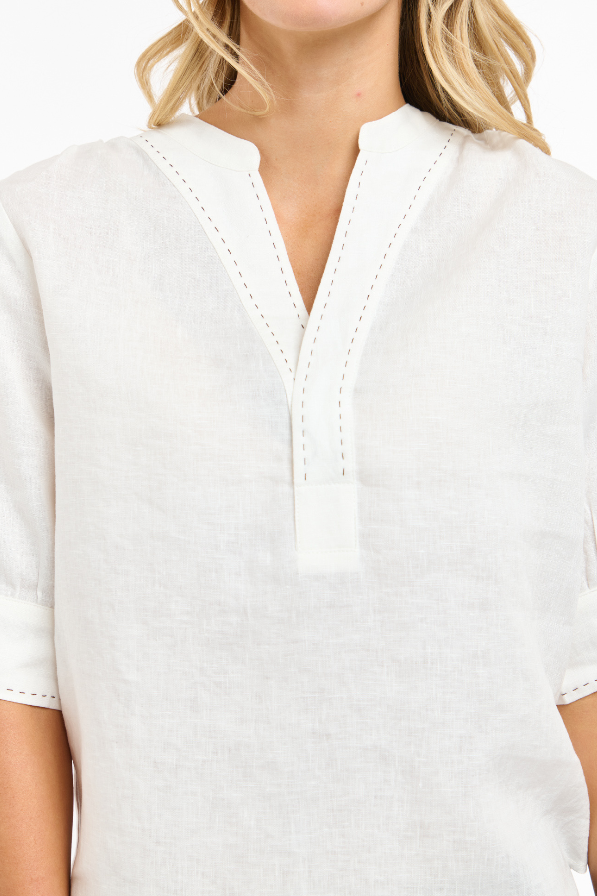Bradley Linen Stitch Top