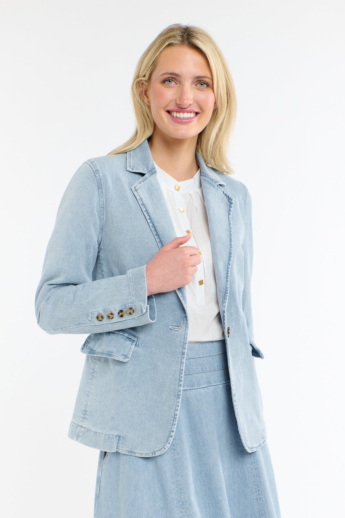 Denim Blazer Ice Blue