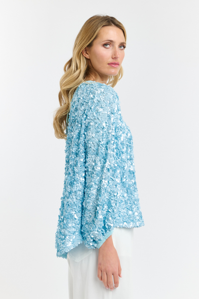 Elsa Sequin Blouse Ice Blue