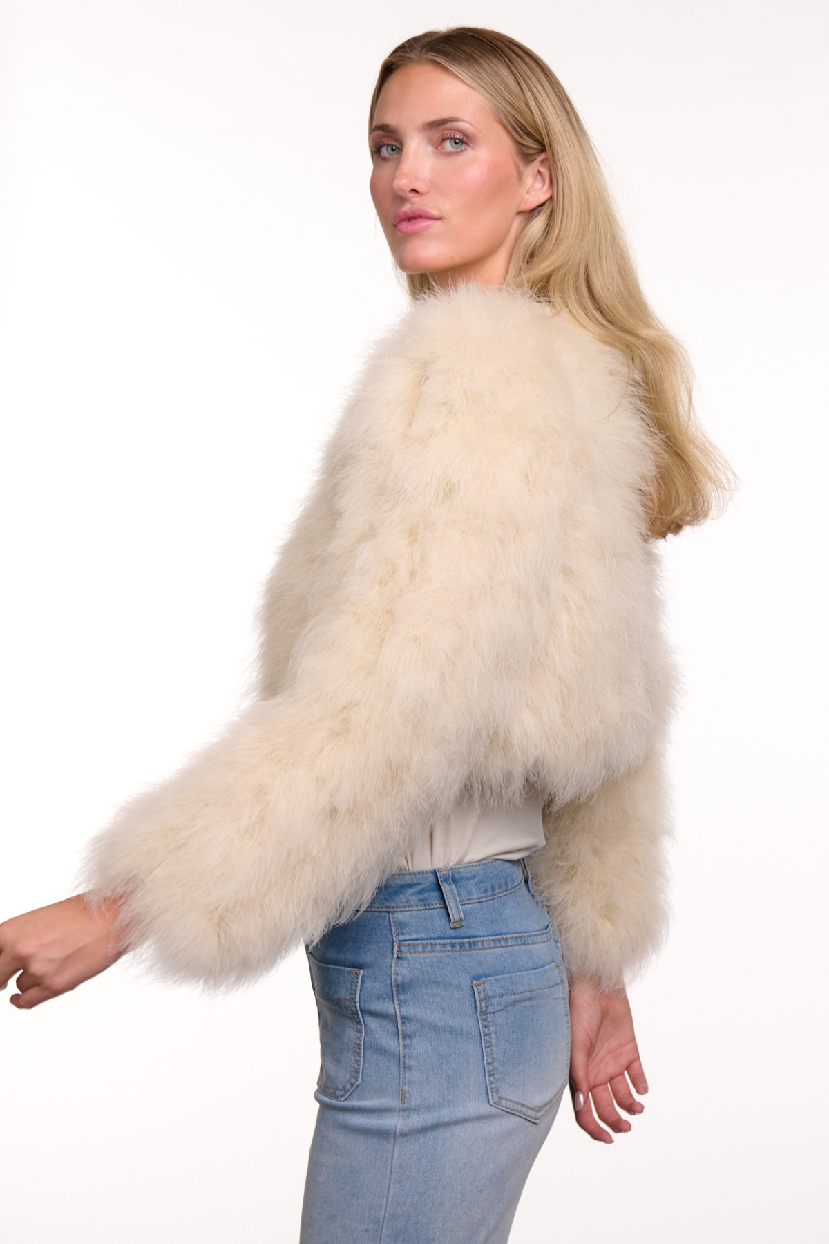 Feather Bolero Chalk