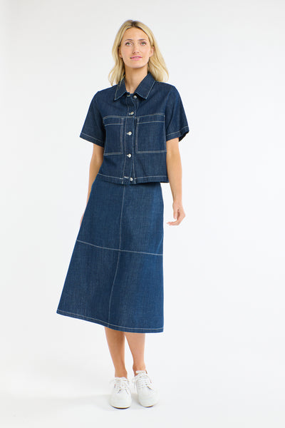 Mabel Short Sleeve Jacket Indigo Denim