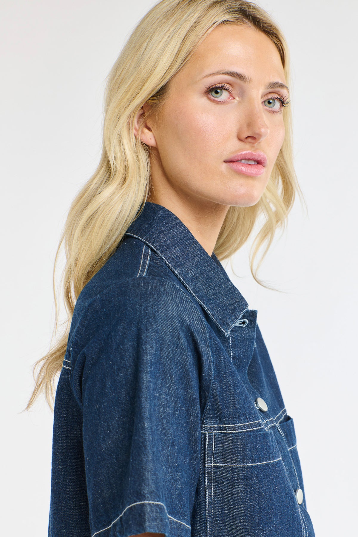 Mabel Short Sleeve Jacket Indigo Denim