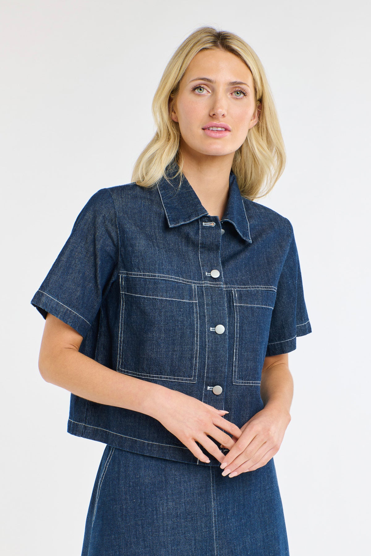 Mabel Short Sleeve Jacket Indigo Denim