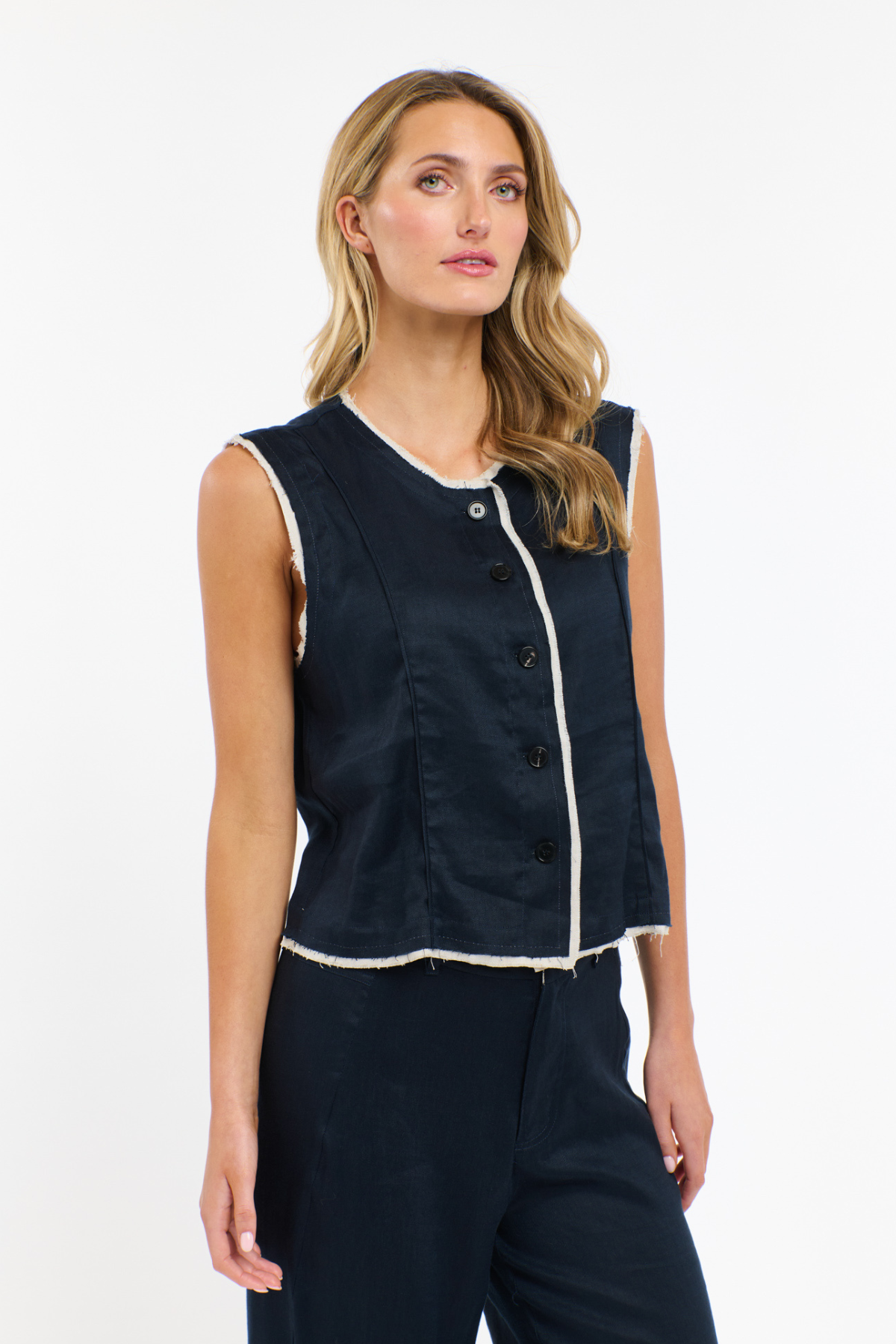 Maison Vest Midnight Blue