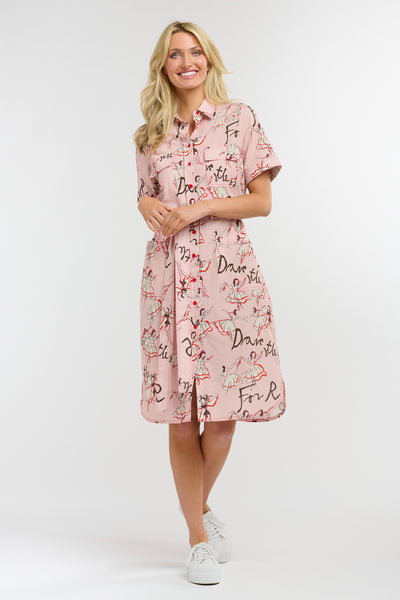 Marlo Pocket Shirtdress Ballet Pink