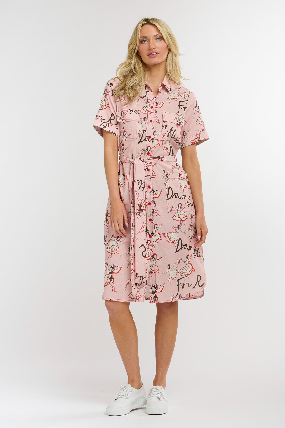 Marlo Pocket Shirtdress Ballet Pink