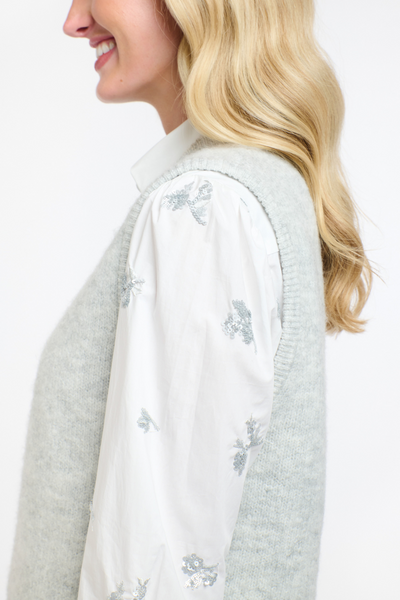 Penelope Sequins Shirt White