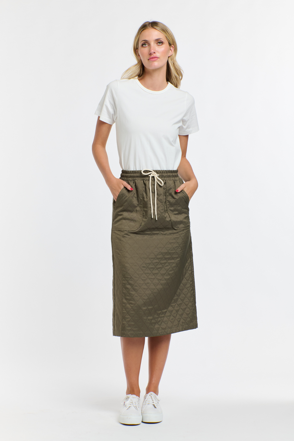 Quilted Skirt Khaki