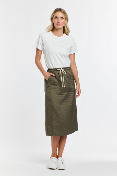 Quilted Skirt Khaki