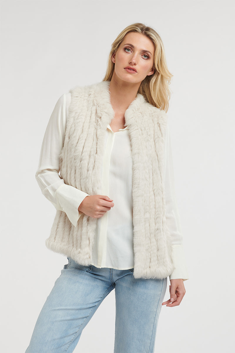 Rabbit Fur Vest Chalk