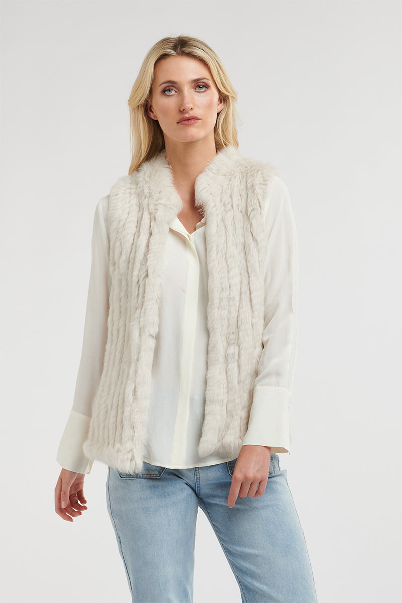 Rabbit Fur Vest Chalk