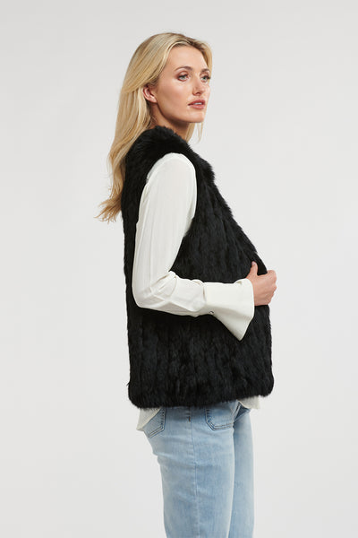 Rabbit Fur Vest Midnight