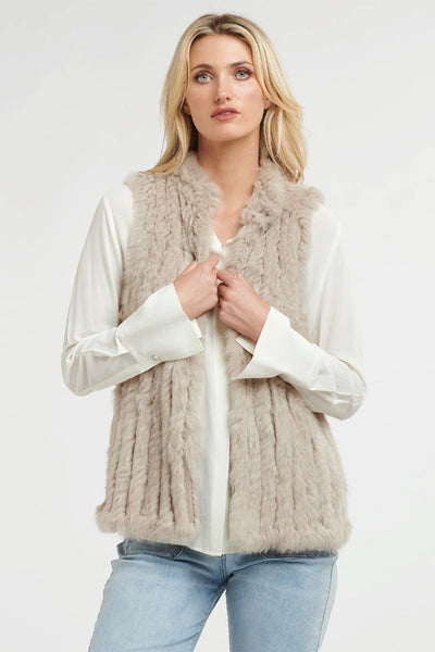 Rabbit Fur Vest Stone