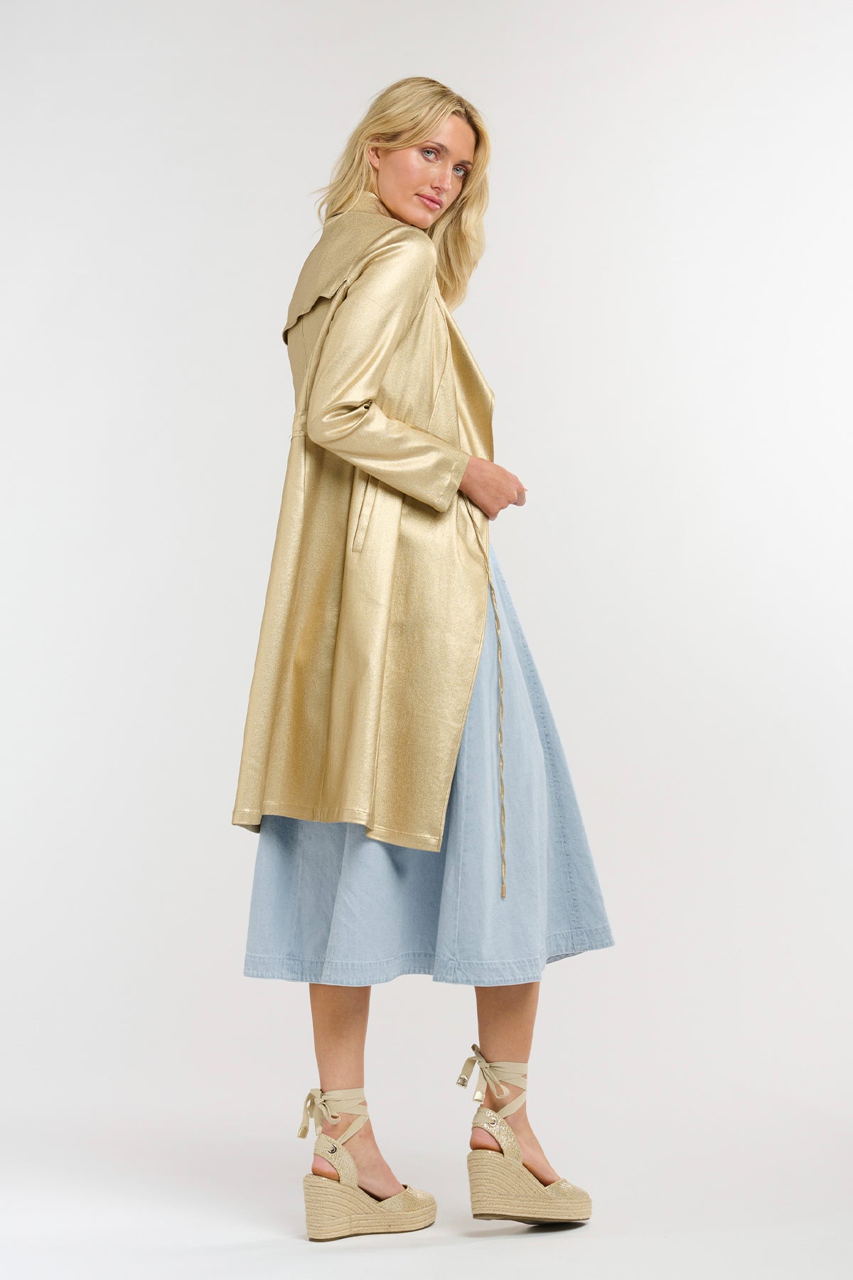 Shine Your Way Trench Old Gold