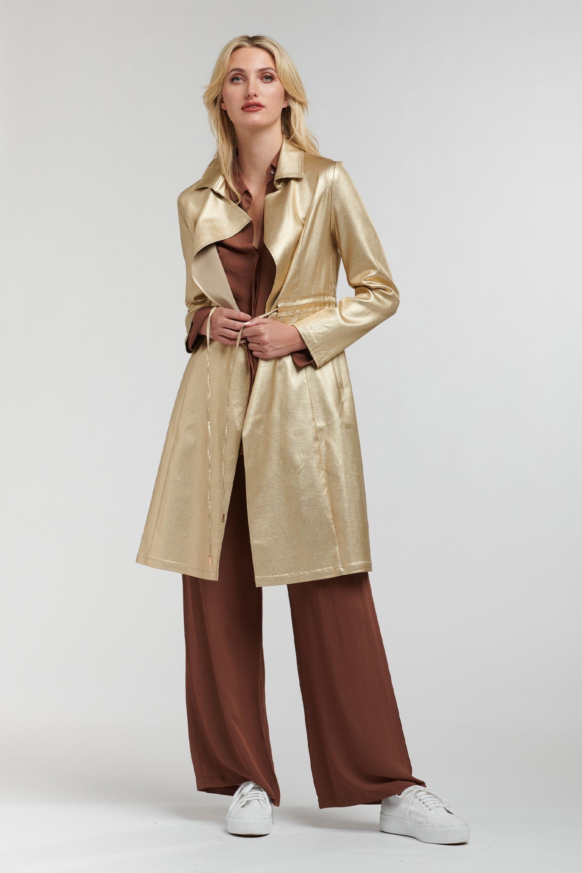 Shine Your Way Trench Old Gold