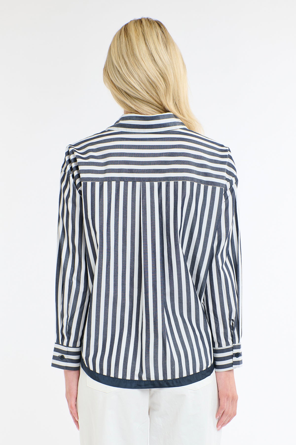 Sydney Stripe Shirt White & Navy