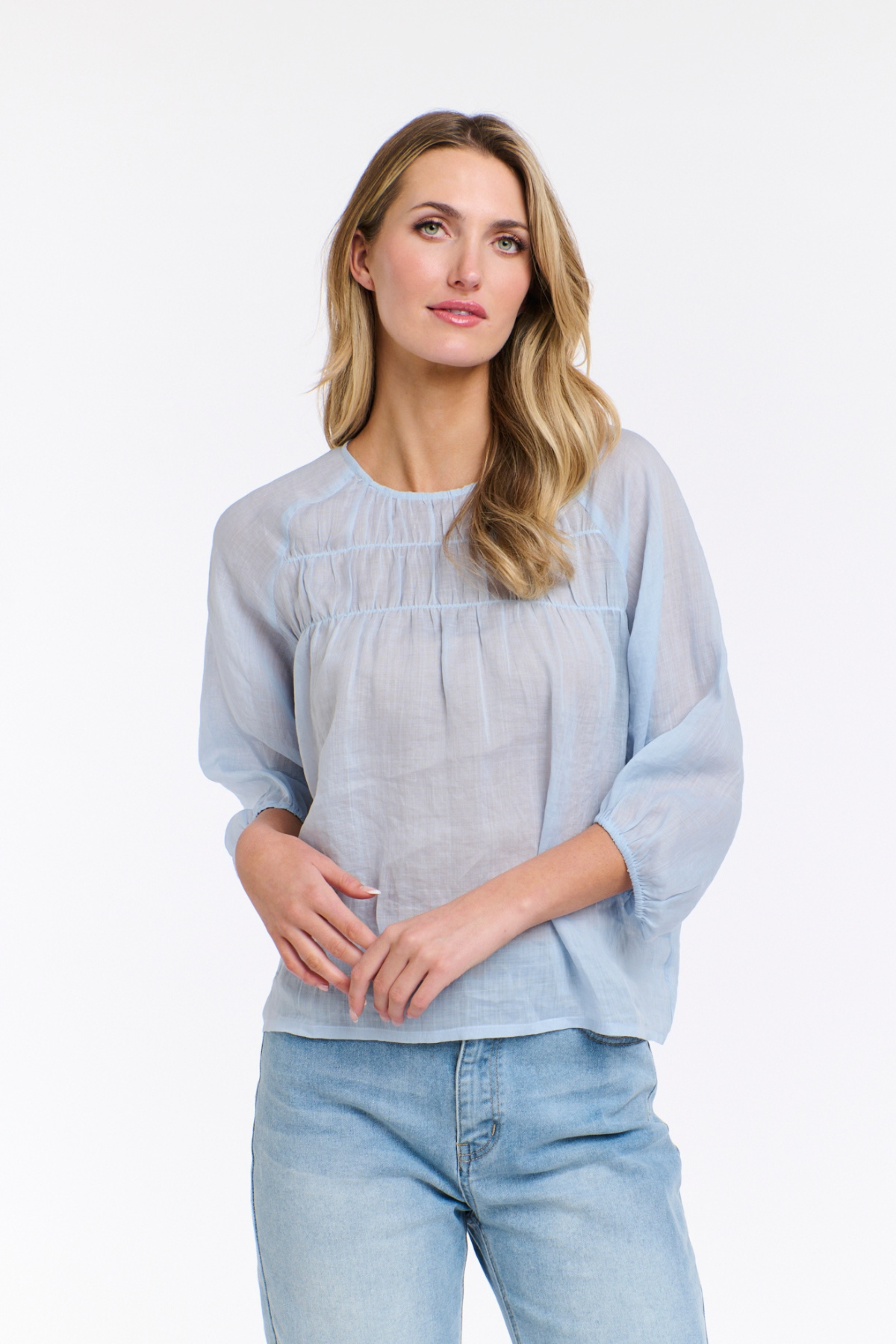 Eden Smock Blouse Ice