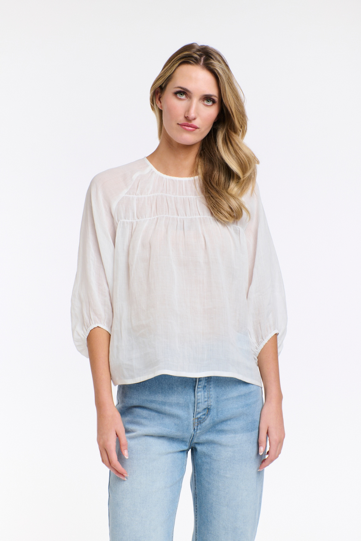 Eden Smock Blouse White