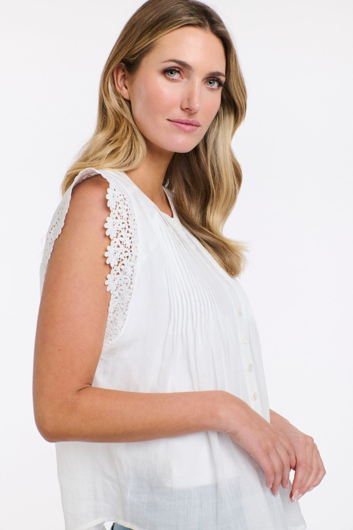 Jude Lace Blouse White